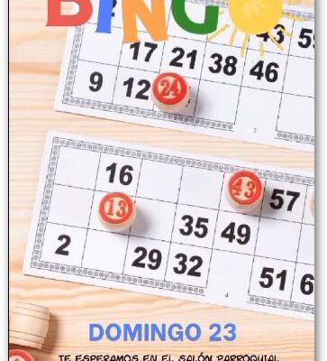PROXIMO 23 DE JUNIO SE REALIZARA UN TE BINGO EN EL SALON PARROQUIAL